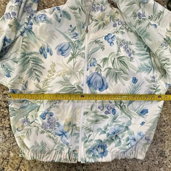 Vintage 90’s Reversible Floral Striped Cottagecore Coquette Zip Up Jacket Large - Picture 14 of 16